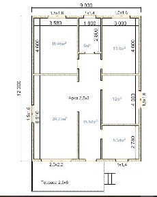 Продается 1-этажный дом, 120 м²