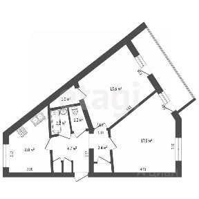 Продается 2-комн. квартира, 51 м²