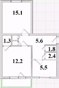 Продается 2-комн. квартира, 43,9 м²