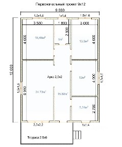 Продается 1-этажный дом, 120 м²