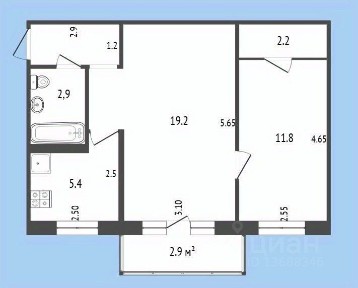 Продается 2-комн. квартира, 44,4 м²