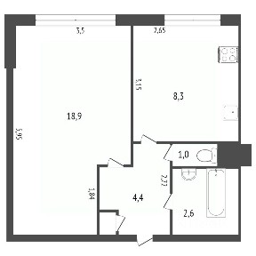 Продается 1-комн. квартира, 34,5 м²
