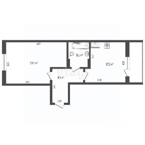 Продается 2-комн. квартира, 54,8 м²