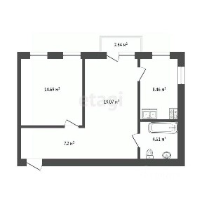 Продается 2-комн. квартира, 55,1 м²