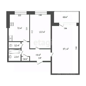 Продается 2-комн. квартира, 43,3 м²