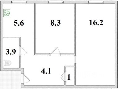 Продается 2-комн. квартира, 39,6 м²