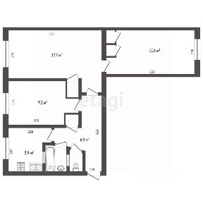 Продается 3-комн. квартира, 57 м²