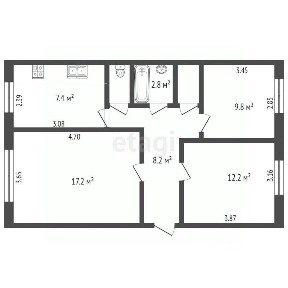 Продается 3-комн. квартира, 59,7 м²