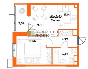 Продается 1-комн. квартира, 35,5 м²