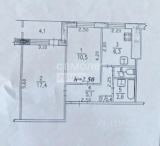 Продается 2-комн. квартира, 43,6 м²