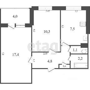 Продается 2-комн. квартира, 44 м²