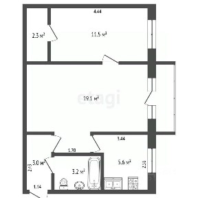 Продается 2-комн. квартира, 44,7 м²