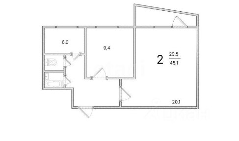 Продается 2-комн. квартира, 48,1 м²