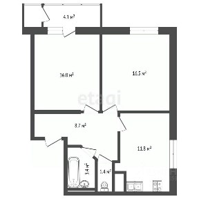 Продается 2-комн. квартира, 58,9 м²