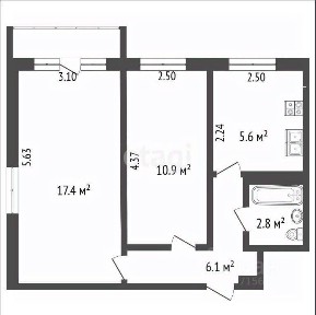 Продается 2-комн. квартира, 43 м²