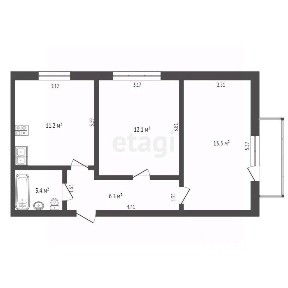 Продается 2-комн. квартира, 46,5 м²