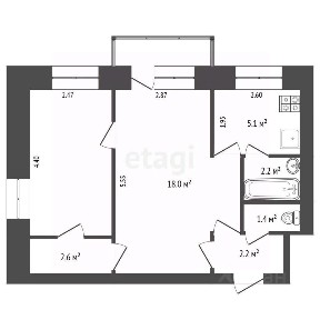 Продается 2-комн. квартира, 42,4 м²