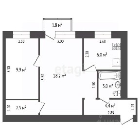 Продается 2-комн. квартира, 44 м²