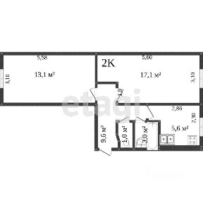 Продается 2-комн. квартира, 47 м²