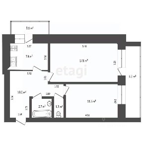 Продается 2-комн. квартира, 50,5 м²