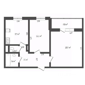Продается 2-комн. квартира, 51 м²
