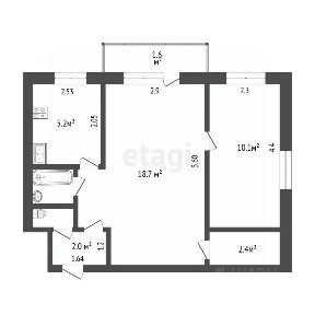 Продается 2-комн. квартира, 41,6 м²