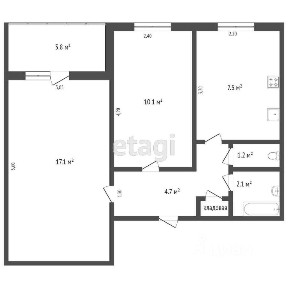 Продается 2-комн. квартира, 43,1 м²