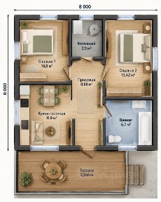 Продается 1-этажный дом, 80 м²