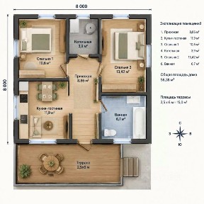 Продается 1-этажный дом, 75 м²