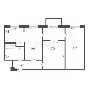 Продается 3-комн. квартира, 56,4 м²