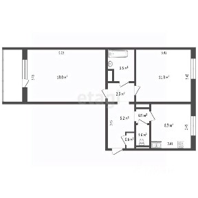 Продается 2-комн. квартира, 52,2 м²