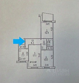 Продается 3-комн. квартира, 65,5 м²