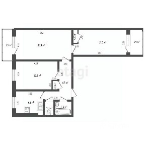 Продается 3-комн. квартира, 61,1 м²