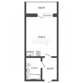 Продается студия, 25,6 м²