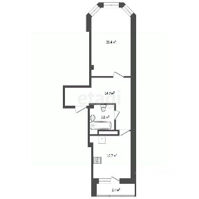 Продается 1-комн. квартира, 52,1 м²