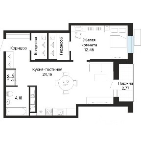 Продается 2-комн. квартира, 59,45 м²