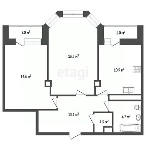 Продается 2-комн. квартира, 60,4 м²