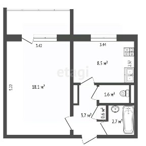 Продается 1-комн. квартира, 29,9 м²