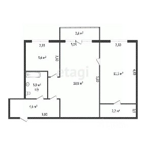 Продается 2-комн. квартира, 45,6 м²
