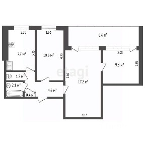 Продается 3-комн. квартира, 53,1 м²