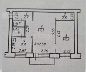 Продается 2-комн. квартира, 42,2 м²