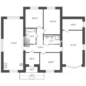 Продается 1-этажный дом, 123 м²