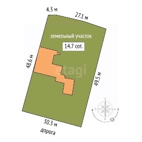 Продается 1/2 часть дома, 149,9 м²