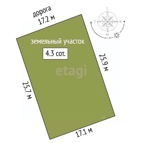 Продается участок, 4,4 сот.