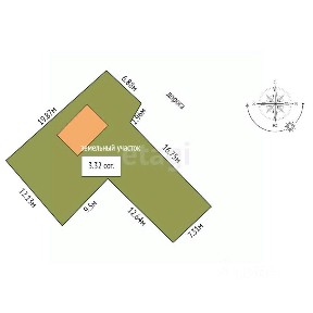 Продается 1/2 часть дома, 60 м²