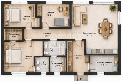 Продается 1-этажный дом, 115 м²