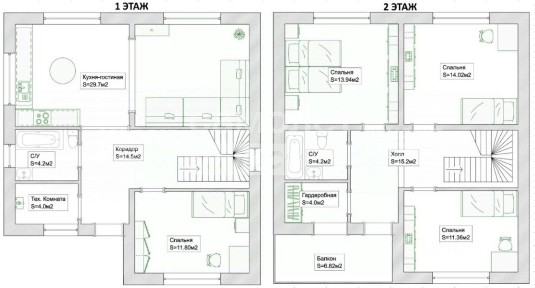 Продается 2-этажный дом, 136 м²