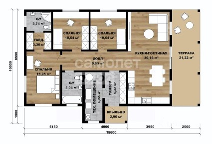 Продается 1-этажный дом, 135 м²