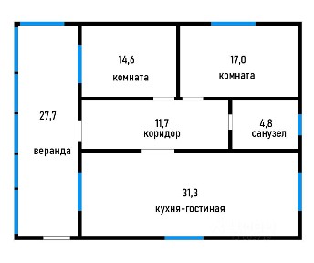 Продается 1-этажный дом, 112,4 м²