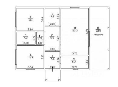 Продается 1-этажный дом, 101,7 м²